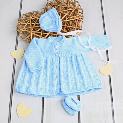 Knitting Pattern Baby Lovehearts Matinee Jacket  #29