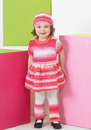 Dresses, Hat and Leg Warmers in Stylecraft Merry Go Round DK - 8742