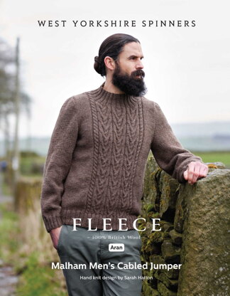 Malham Men's Cabled Jumper in West Yorkshire Spinners Bluefaced Leicester Aran - DBP0168 - Downloadable PDF