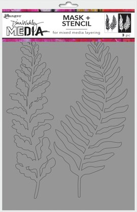 Ranger Dina Wakley Media Stencils + Masks 6"X9" - Curly Frond