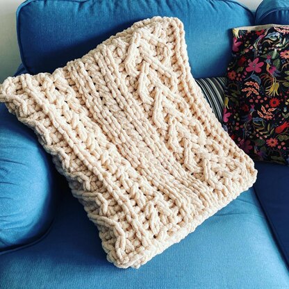 Cable Hearts Blanket