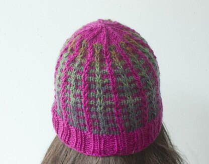 Easy Plaid Color Work Hat and Cowl