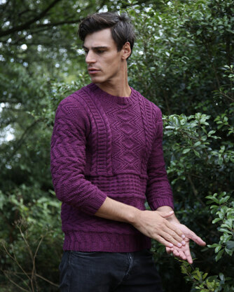 Claes Sweater - Knitting Pattern For Men in MillaMia Naturally Soft Aran