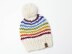 Rainbow Chunky Pompom Hat