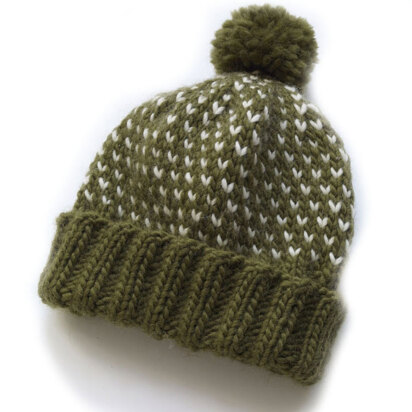 Chance of Flurries Hat in Lion Brand Alpine Wool - 90178AD
