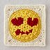 62 Smily Heart Round Square Motif