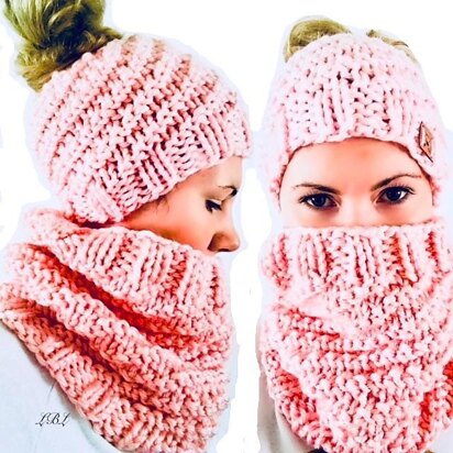 Spiral Snow Bunny Winter Set - knitting pattern