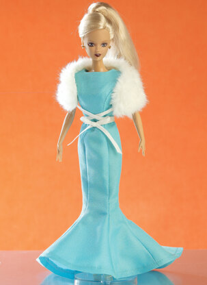 McCall's Gowns Stole Dresses Coats and Hat for 11Â« Doll M7520 - Paper Pattern Size One Size Only
