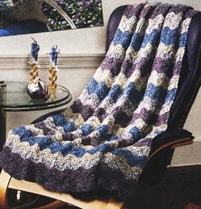 Catch the Wave Afghan in Lion Brand Homespun - 734