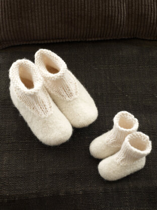 Felted Slip Ons in Lion Brand Wool-Ease - 90080AD