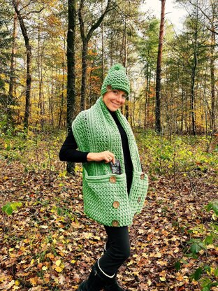 SNAZZY SNUGGLE SHAWL & HAT SET