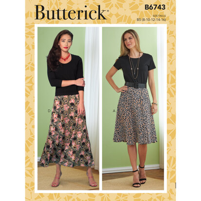 Butterick Misses'/Misses' Petite Gored Skirts B6743 - Sewing Pattern