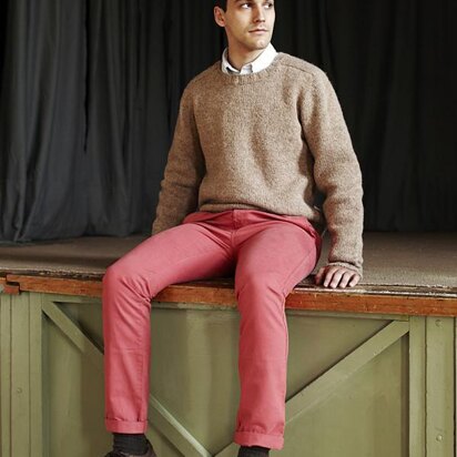 Top-down Seamless Men's Saddle Shoulder Sweater