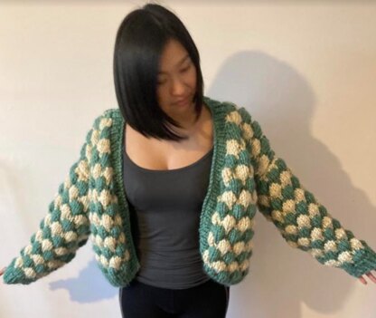 Bubble stitch cardigan