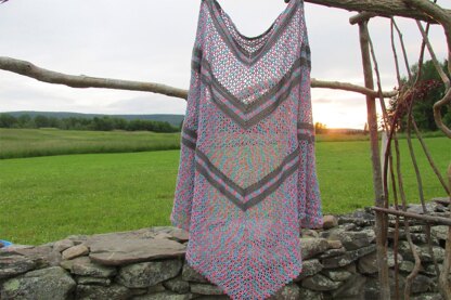 Summer Wildflowers Triangle Shawl