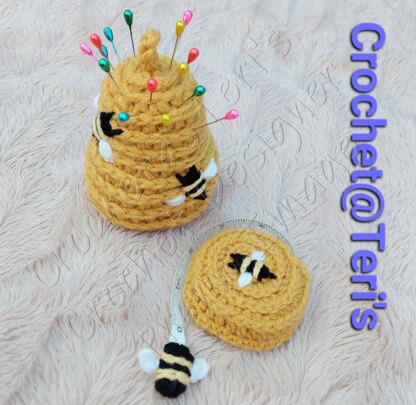 Beehive Pincushion and Keychain