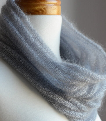 Welted Cowl Simple Cowl in SweetGeorgia Silk Mist - Downloadable PDF