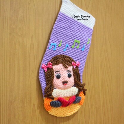 Caroling Girl Christmas Stocking