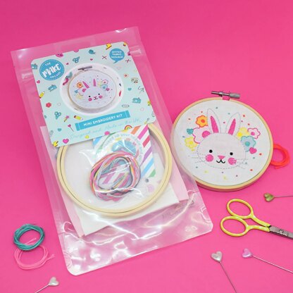 The Make Arcade Mini Printed Embroidery Kit - Bunny - 4in