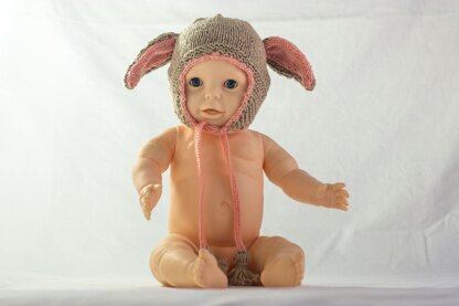 Floppy Ear Bunny Hat With Earflaps And Tassels