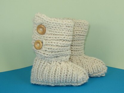 Super Chunky Two Button All Rib TV Slipper Boots