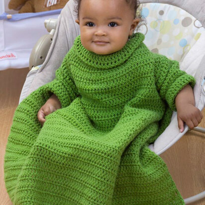 Crochet Baby Snuggle Up with Sleeves in Red Heart Designer Sport - WR1927 - Downloadable PDF