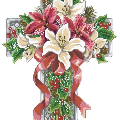Winter Season Floral Cross - PDF