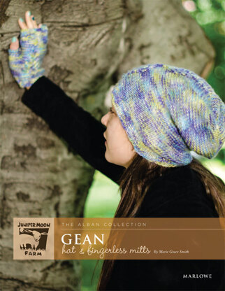 Gean Hat & Fingerless Mitts Set in Juniper Moon Farm Marlowe Dappled - Downloadable PDF