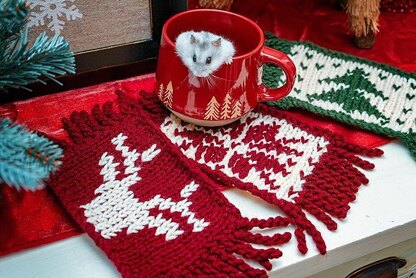 Knit Holiday Mug Rug