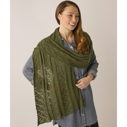 910 - Ekanite - Shawl Knitting Pattern for Women in Valley Yarns Charlemont by Valley Yarns