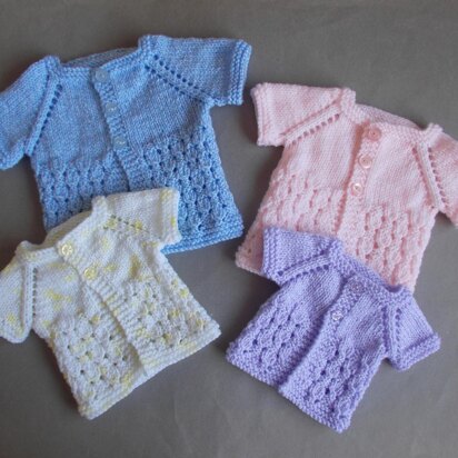 Dewdrop Baby Jacket - Preemie & Newborn - knitting pattern