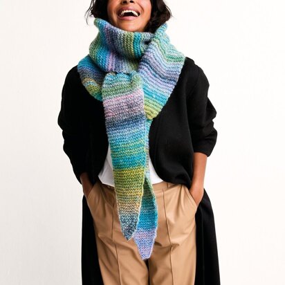 Strata Tie-Style Scarf Knitting Pattern in Sirdar Jewelspun With Wool Chunky - Downloadable PDF