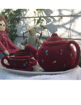 Knitted/Felted Teacup and Saucer
