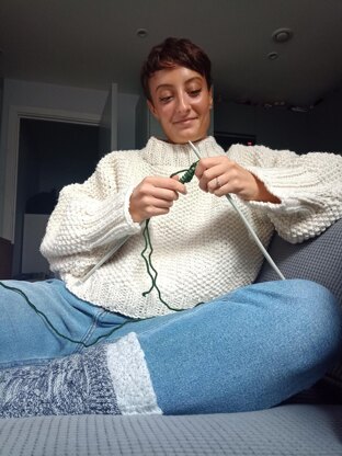 Simple seed stitch sweater