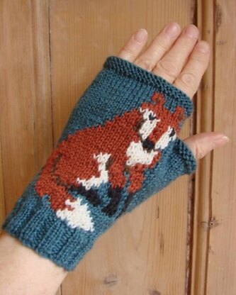 Fox fingerless gloves