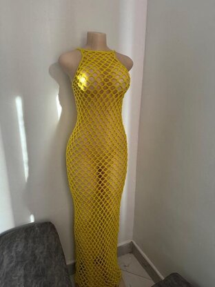 Halter maxi mesh dress