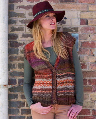 Womens Waistcoat in Katia Azteca and Merino Tweed - 9