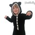 Black cat kids onesie costume