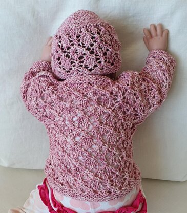 Jewel - Babies diamond lace sweater and beanie