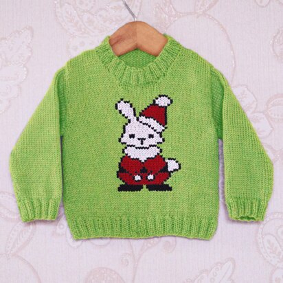 Intarsia - Santa Bunny Chart - Childrens Sweater