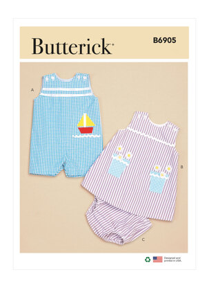 Butterick Baby Overalls, Dress and Panties B6905 - Paper Pattern, Size NB-S-M-L-XL