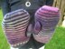 Stripey Sock Wool Ladies mittens