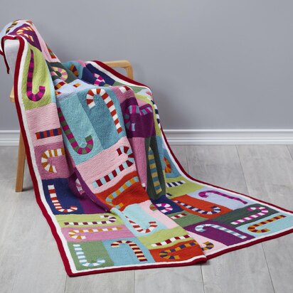 Candy Canes Blanket - knitting pattern
