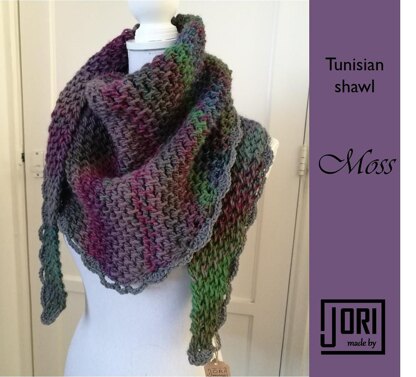 Tunisian shawl Moss