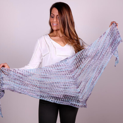 Mesh Shawl in Plymouth Yarn Linaza Hand Dyed - f733 - Downloadable PDF