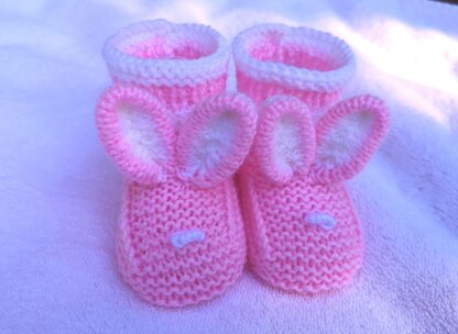 PINK Bunny Baby Booties