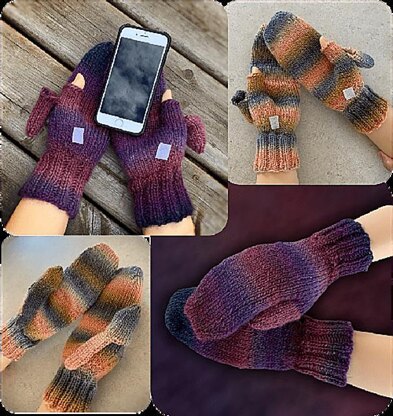 Thumbless Texting Mitts