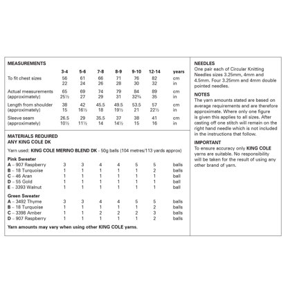 Fairisle Sweaters in King Cole Merino Blend DK - 6343 - Leaflet