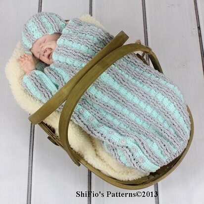 231- Pleated Baby Cocoon Crochet Pattern #231