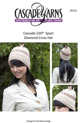 Diamond Cross Hat in Cascade 220 Sport - DK252